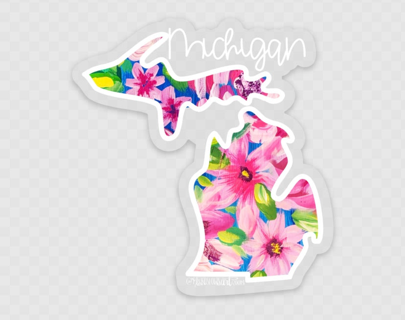 Michigan Floral State Sticker