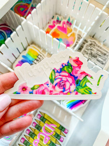 Virginia Floral State Sticker: Clear