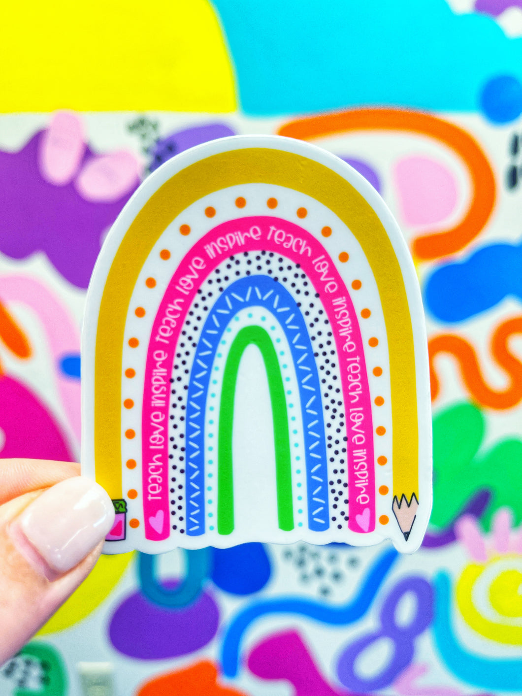 Teacher Rainbow Pencil