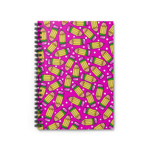 Pink Pencils Spiral Notebook - Ruled Line