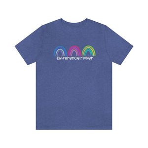 Difference Maker Watercolor Rainbow Unisex Jersey Short Sleeve Tee