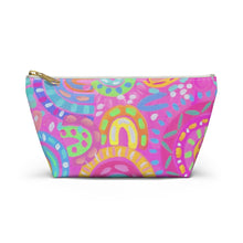 Load image into Gallery viewer, Pink Rainbow Accessory Pouch w T-bottom
