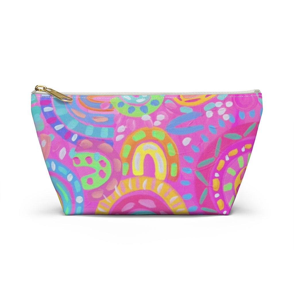 Pink Rainbow Accessory Pouch w T-bottom