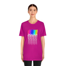 Load image into Gallery viewer, White Rainbow Brushes: Unisex Jersey Short Sleeve Tee

