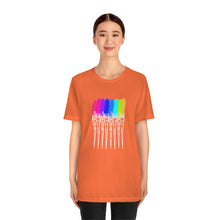 Load image into Gallery viewer, White Rainbow Brushes: Unisex Jersey Short Sleeve Tee
