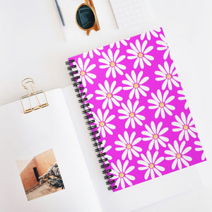 Pink Daisies Spiral Notebook - Ruled Line