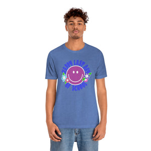 Happy Last Day of School Purple Smilie! Unisex Jersey Short Sleeve Tee