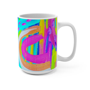 Blue Painted Rainbow Mug 15oz