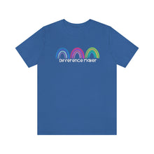Load image into Gallery viewer, Difference Maker Watercolor Rainbow Unisex Jersey Short Sleeve Tee
