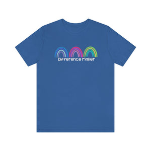 Difference Maker Watercolor Rainbow Unisex Jersey Short Sleeve Tee