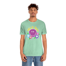 Load image into Gallery viewer, Field Day Smilie with Flowers! Unisex Jersey Short Sleeve Tee
