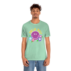 Field Day Smilie with Flowers! Unisex Jersey Short Sleeve Tee
