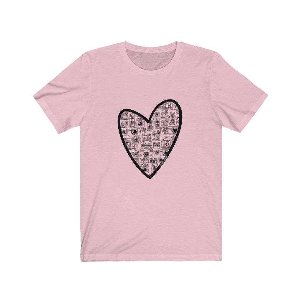 Camera Heart: Unisex Jersey Short Sleeve Tee