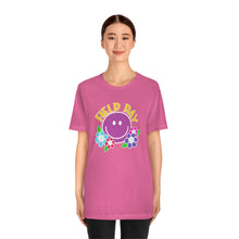 Load image into Gallery viewer, Field Day Smilie with Flowers! Unisex Jersey Short Sleeve Tee
