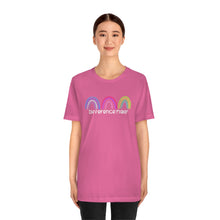Load image into Gallery viewer, Difference Maker Watercolor Rainbow Unisex Jersey Short Sleeve Tee
