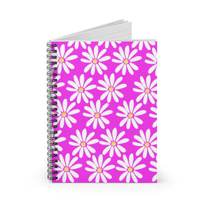 Pink Daisies Spiral Notebook - Ruled Line