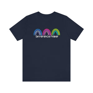 Difference Maker Watercolor Rainbow Unisex Jersey Short Sleeve Tee