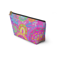 Load image into Gallery viewer, Pink Rainbow Accessory Pouch w T-bottom
