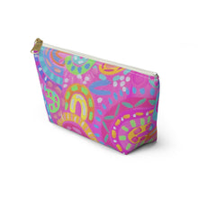 Load image into Gallery viewer, Pink Rainbow Accessory Pouch w T-bottom
