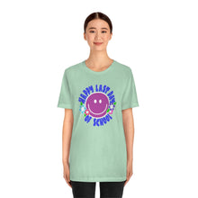Load image into Gallery viewer, Happy Last Day of School Purple Smilie! Unisex Jersey Short Sleeve Tee
