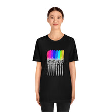 Load image into Gallery viewer, White Rainbow Brushes: Unisex Jersey Short Sleeve Tee
