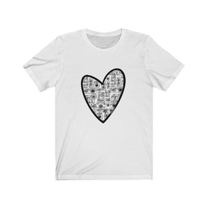 Camera Heart: Unisex Jersey Short Sleeve Tee