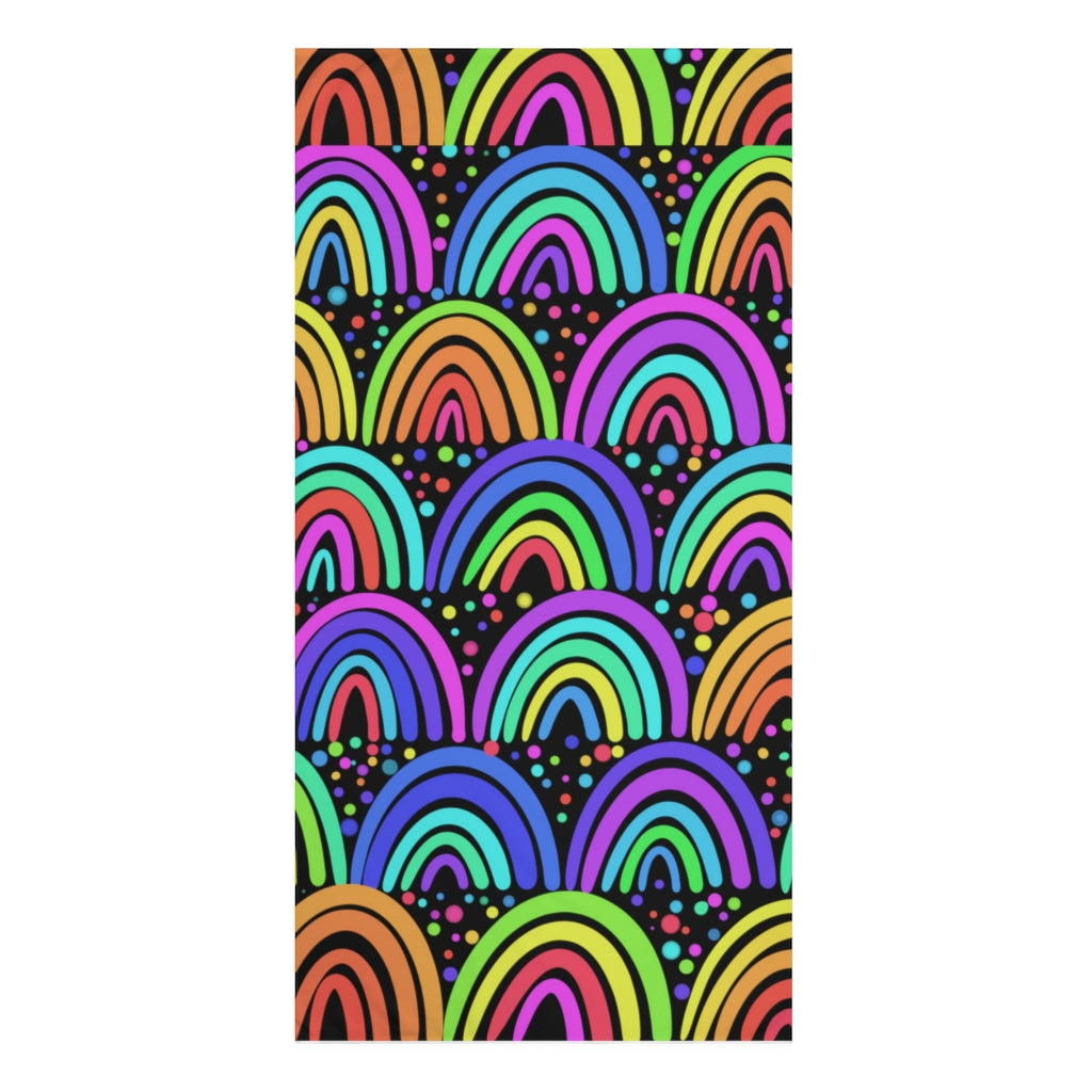 Black Rainbow Standard Beach Towel, 30x60