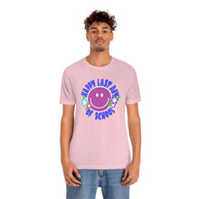 Load image into Gallery viewer, Happy Last Day of School Purple Smilie! Unisex Jersey Short Sleeve Tee
