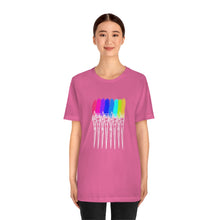 Load image into Gallery viewer, White Rainbow Brushes: Unisex Jersey Short Sleeve Tee
