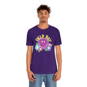 Field Day Smilie with Flowers! Unisex Jersey Short Sleeve Tee