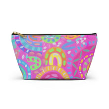 Load image into Gallery viewer, Pink Rainbow Accessory Pouch w T-bottom
