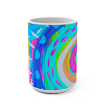 Load image into Gallery viewer, Blue Painted Rainbow Mug 15oz
