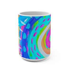 Blue Painted Rainbow Mug 15oz
