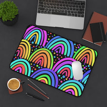 Load image into Gallery viewer, Black Rainbow Desk Mat
