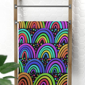 Black Rainbow Standard Beach Towel, 30x60